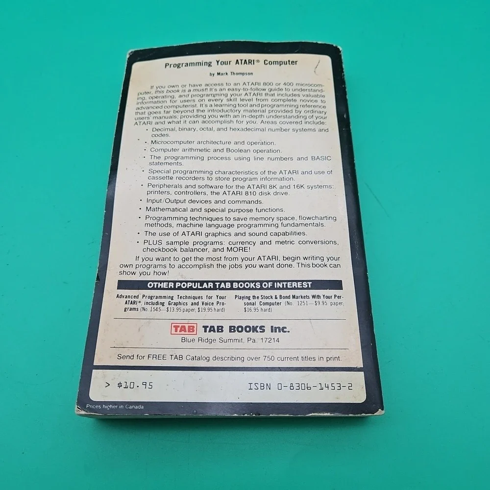 Programming Your Atari Computer By Mark Thompson Vintage Book First Printing